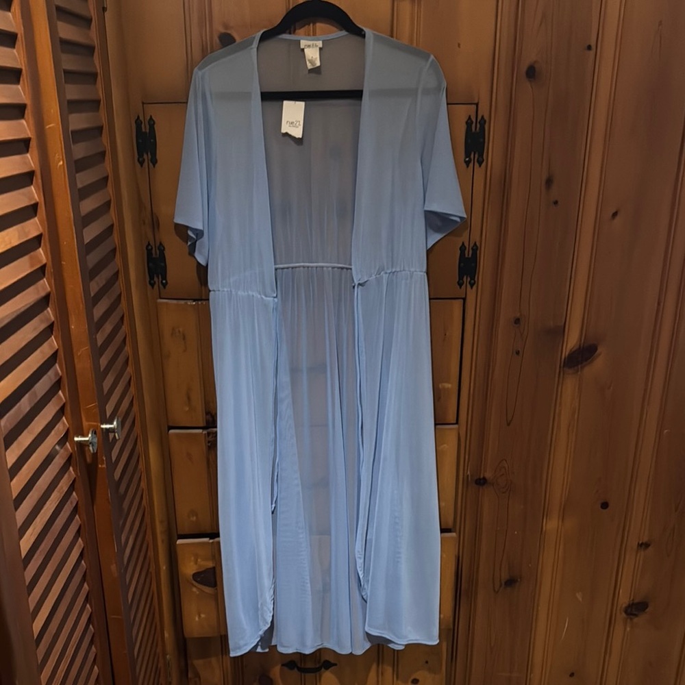 Elegant Blue Sheer Cardigan